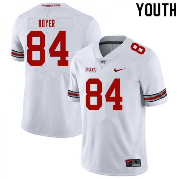 Ohio State Buckeyes #84 Joe Royer Youth High School Jersey White OSU95884